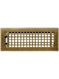 Arts & Crafts Premium Brass Floor Register - With Adjustable Louver